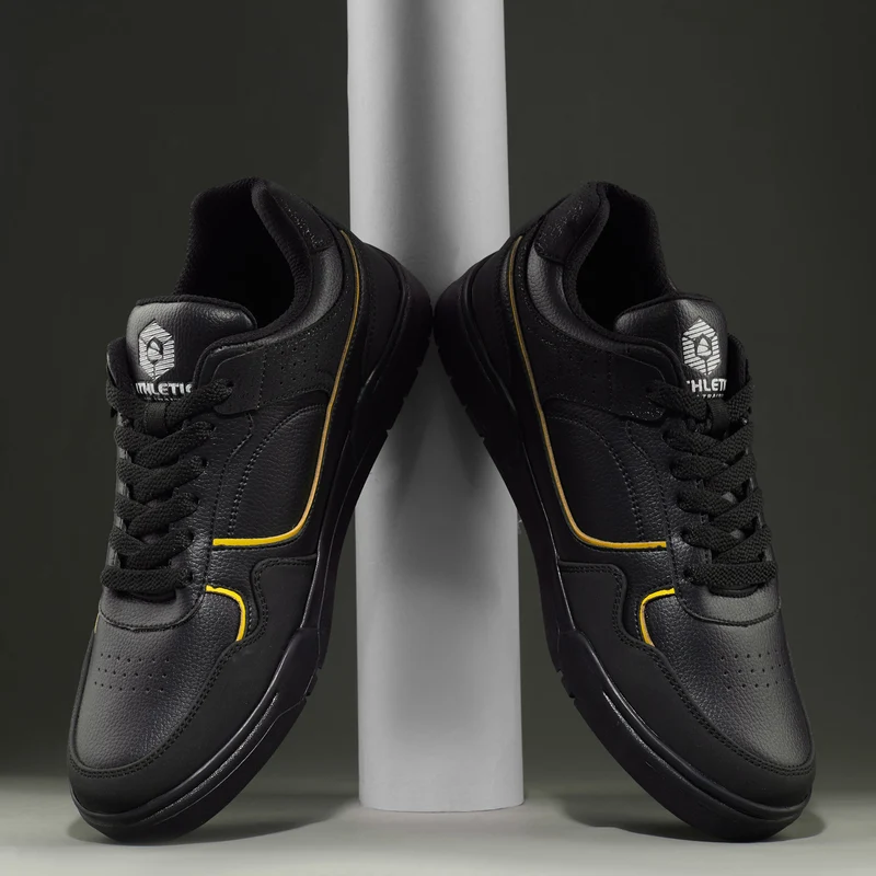 Duke Men Colourblocked & Perforations Sneakers (FWOL2523) Black / UK 8 / Colourblocked