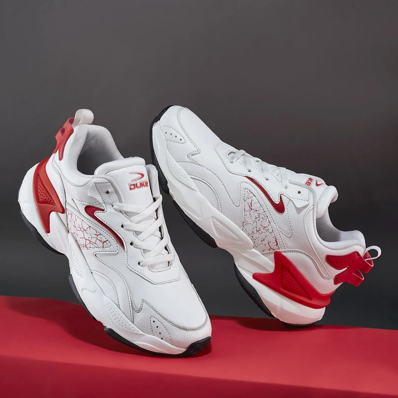 Duke Men Running Shoes (FWOL2062) White Red / UK 6 / Colourblocked
