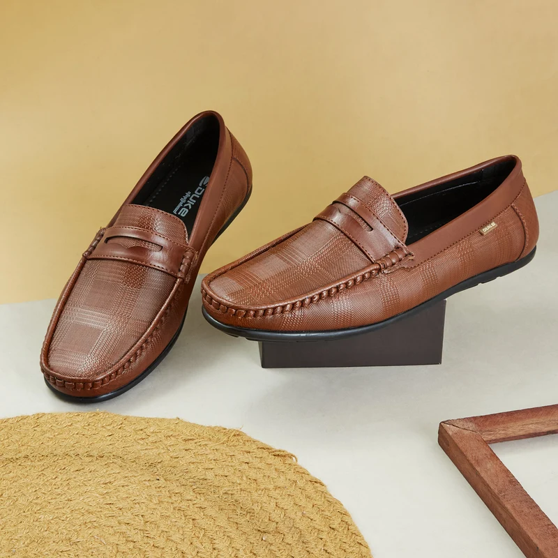 Duke Men Printed Loafers (FWOL4023) Tan / UK 9 / Printed