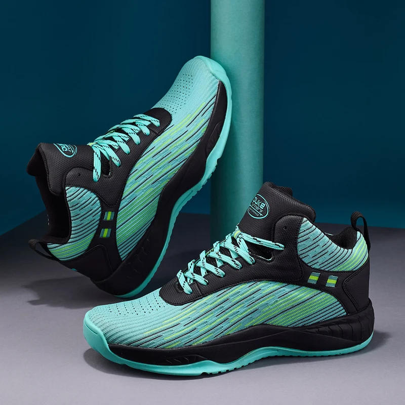 Duke Men Phoenix High-Top Sneakers (FWOL2540) Teal / UK 9 / Colourblocked