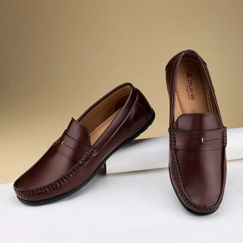 Duke Mens Classic Loafers (FWD4047) Brown / UK 6 / Solid