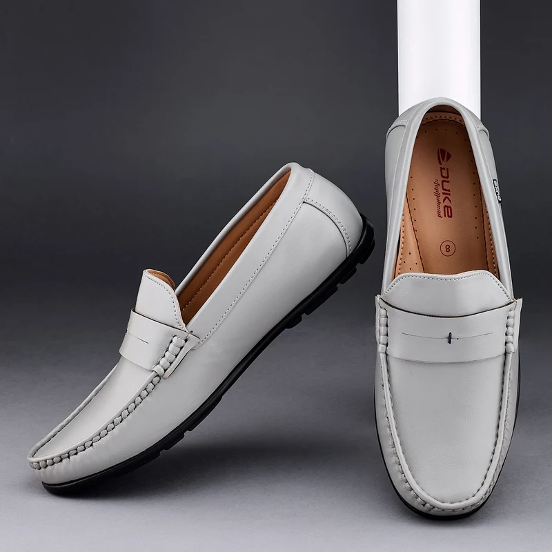 Duke Mens Classic Loafers (FWD4047) Grey / UK 8 / Solid
