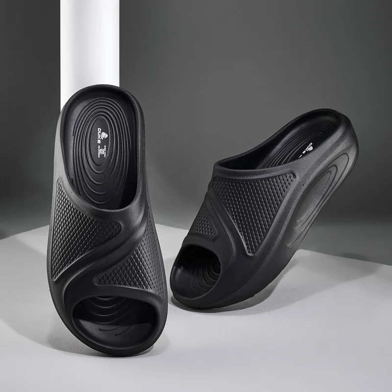 Duke Men Cushion Flow Sliders (FWCR6190) BLACK / UK 10 / Textured