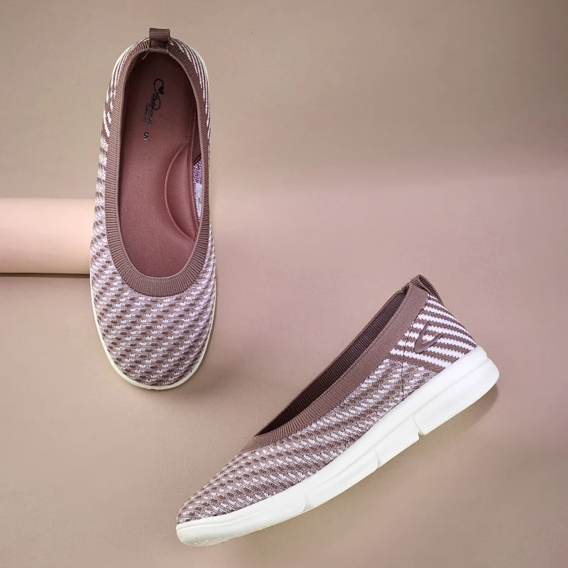 Duke Women Airyknit Ballerinas (XFOL1564) Peach / UK 8 / Textured
