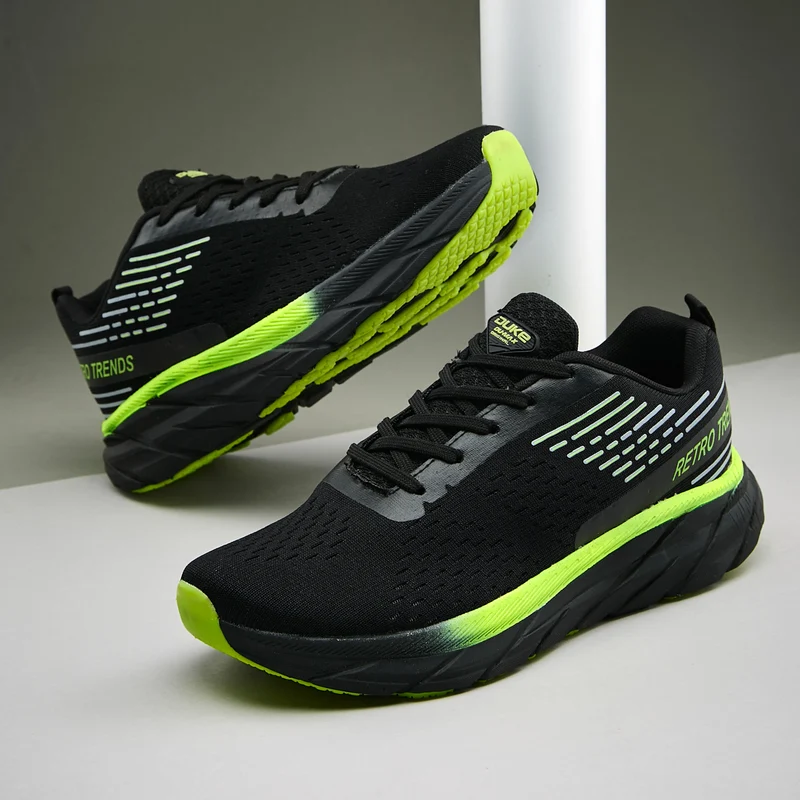 Duke Men's Pulse Runner Sports Shoes (FWOL2136) BLACK / UK 10 / Colourblocked