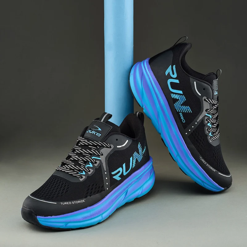 Duke Men's Turborun Sports Shoes (FWOL2122) BLACK / UK 10 / Colourblocked