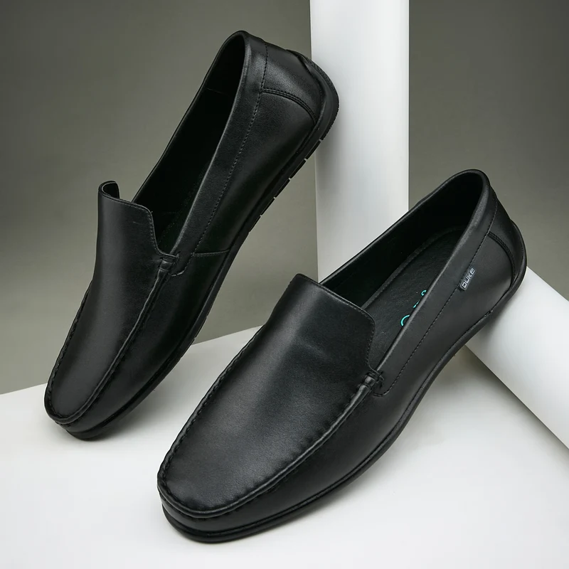 Duke Men'S Minimal Loafers (FWOL4038) BLACK / UK 8 / Solid Contrast