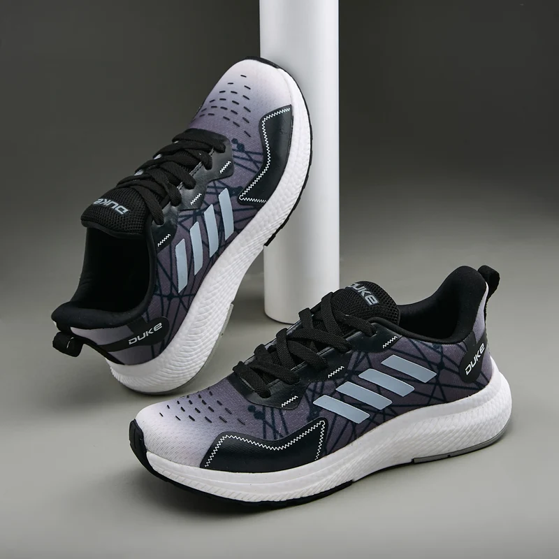 Duke Men's Hyper Flex Sports Shoes (FWOL2101) Black Grey / UK 7 / Colourblocked