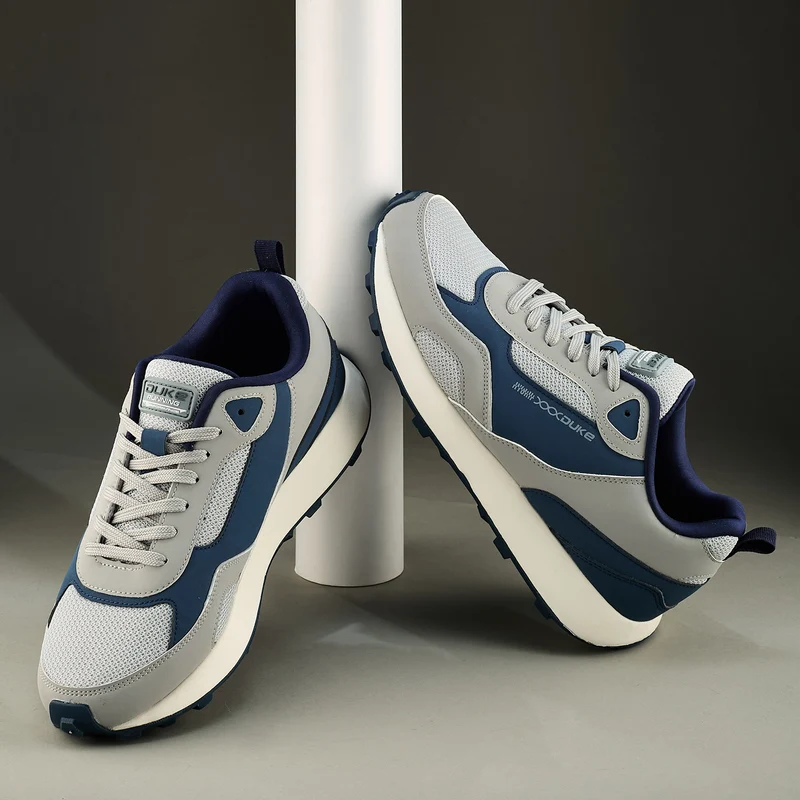 Duke Men's Griplock Sports Shoes (FWOL2126) Navy Grey / UK 6 / Colourblocked