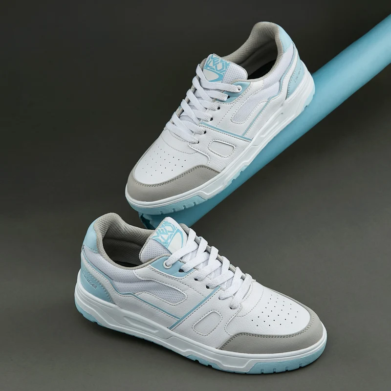 Duke Men's Ace Retro Sneakers (FWOL2554) White Grey / UK 10 / Perforations