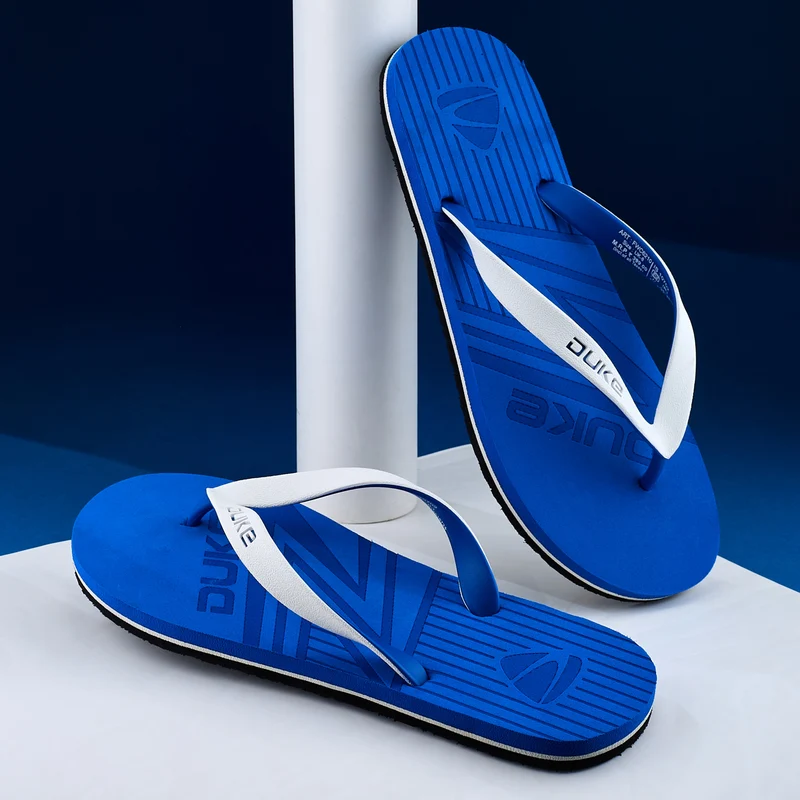 Duke Mens Soft Step Slippers (FWC6210) R BLUE / UK 6 / Printed