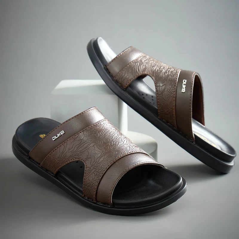 Duke Mens Glide Comfort Sandals (FWD3326) Brown / UK 11 / Textured