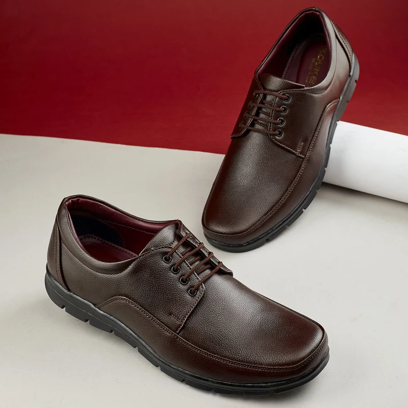 Duke Mens Streettread Formal Shoes (FWD5056) Brown / UK 10 / Solid Contrast