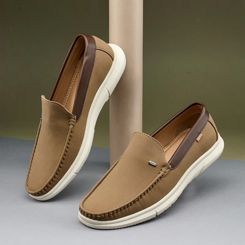 Duke Mens Easy Glide Loafers (FWD4030) Camel / UK 9 / Solid Contrast