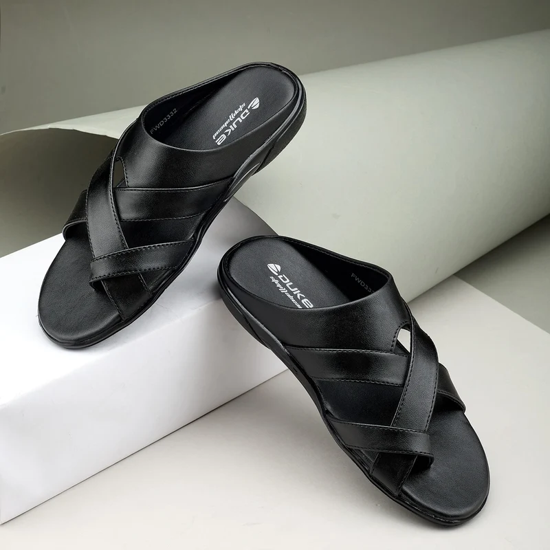 Duke Mens Crossstrap Sandals (FWD3332) Black / UK 8 / Solid