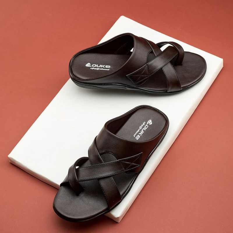 Duke Mens Crossstrap Sandals (FWD3332) Brown / UK 7 / Solid