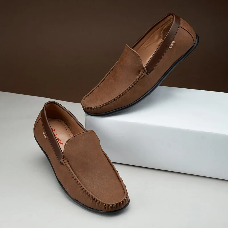 Duke Mens Solid Loafers (FWD4048) Tan / UK 10 / Solid Contrast