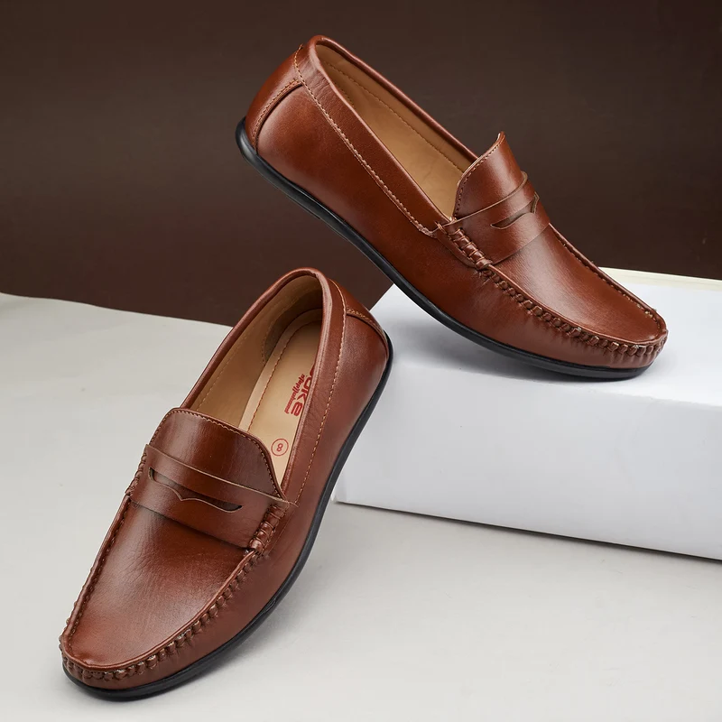 Duke Mens Classic Solid Loafers (FWD4050) Tan / UK 10 / Solid