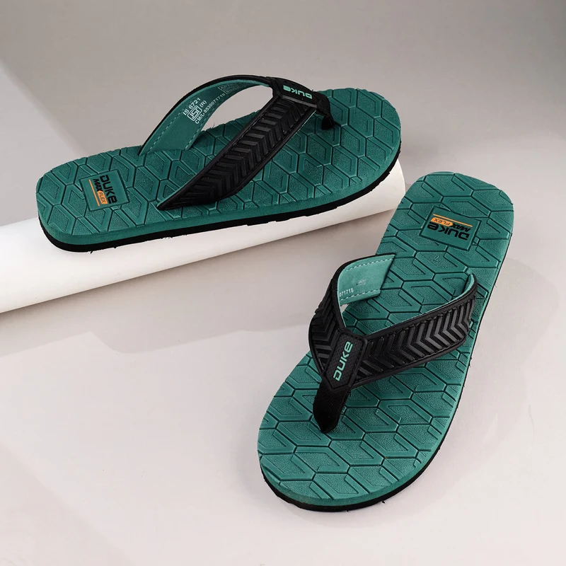 Duke Mens Hexagrip Flip-Flops (FWC6217) Green / UK 9 / Textured