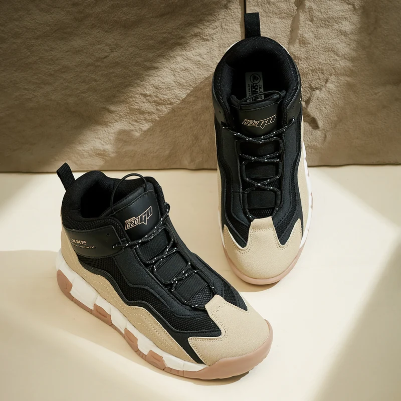 Duke Mens Highrise Sneakers (FWOL2588) Beige / UK 7 / Colorblocked