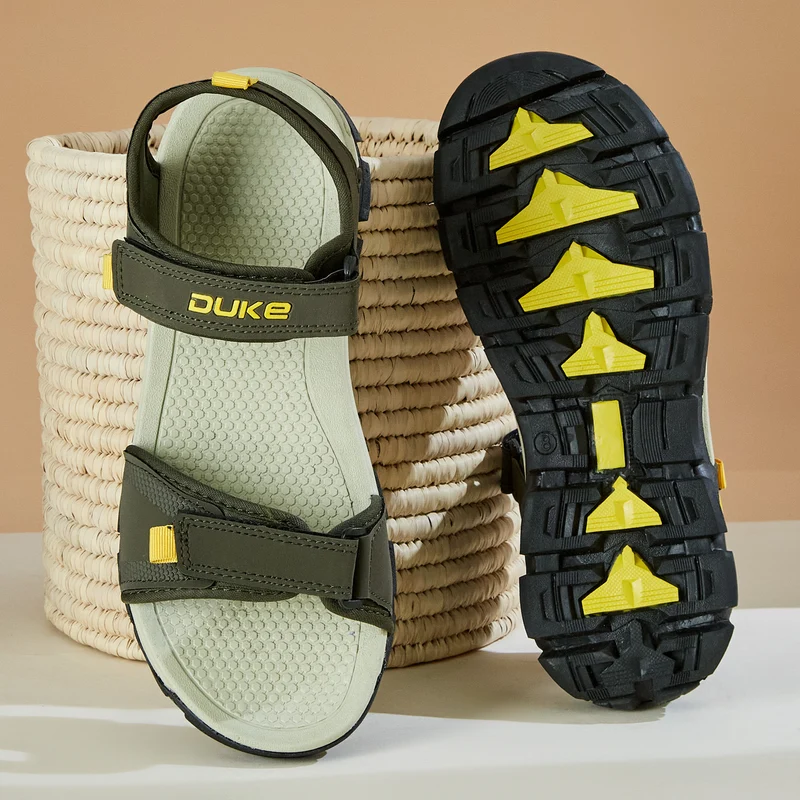 Duke Men Textured Sports Sandals (FWF3067) Olive / UK 10 / Textured