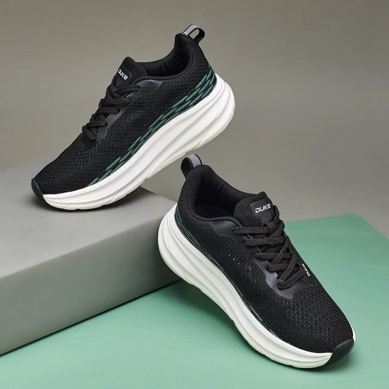 Duke Womens Curvekick Sports Shoes (XFOL1574) Black / UK 4 / Colorblocked