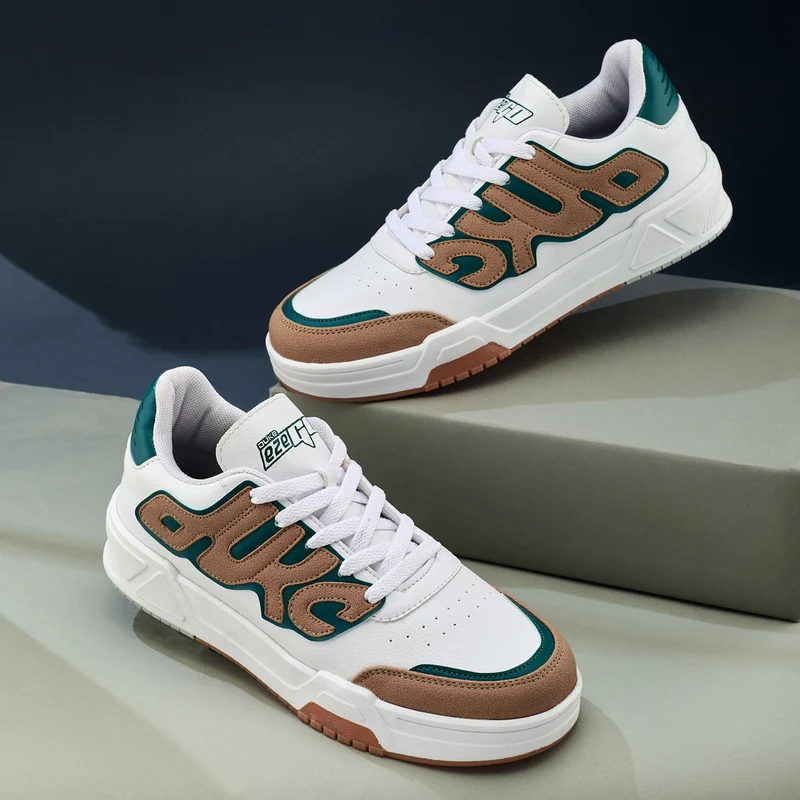 Duke Mens Ezego Sneakers (FWOL2581) White/Brown / UK 7 / Perforations