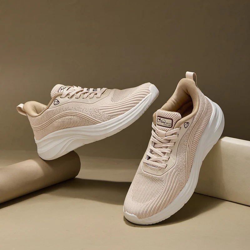 Duke Women Running Sports Shoes (XFOL1578) Beige / UK 6 / Textured