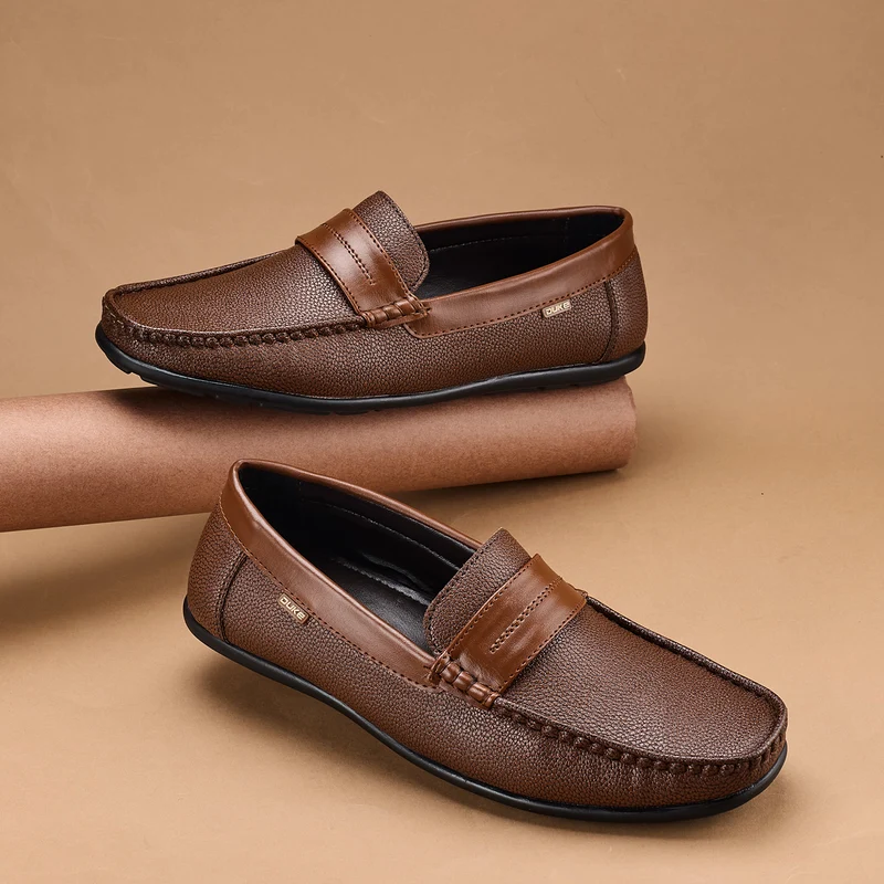 Duke Men Casual Loafers (FWD4063) Tan / UK 8 / Solid