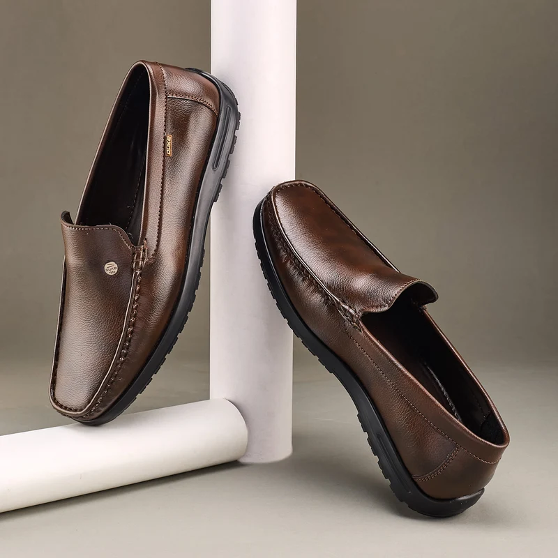 Duke Men Casual Loafers (FWD4066) Brown / UK 7 / Solid Contrast