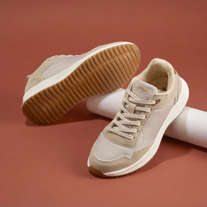 Duke Mens Sports Shoes (FWOL2187) Beige / UK 7 / Solid Contrast