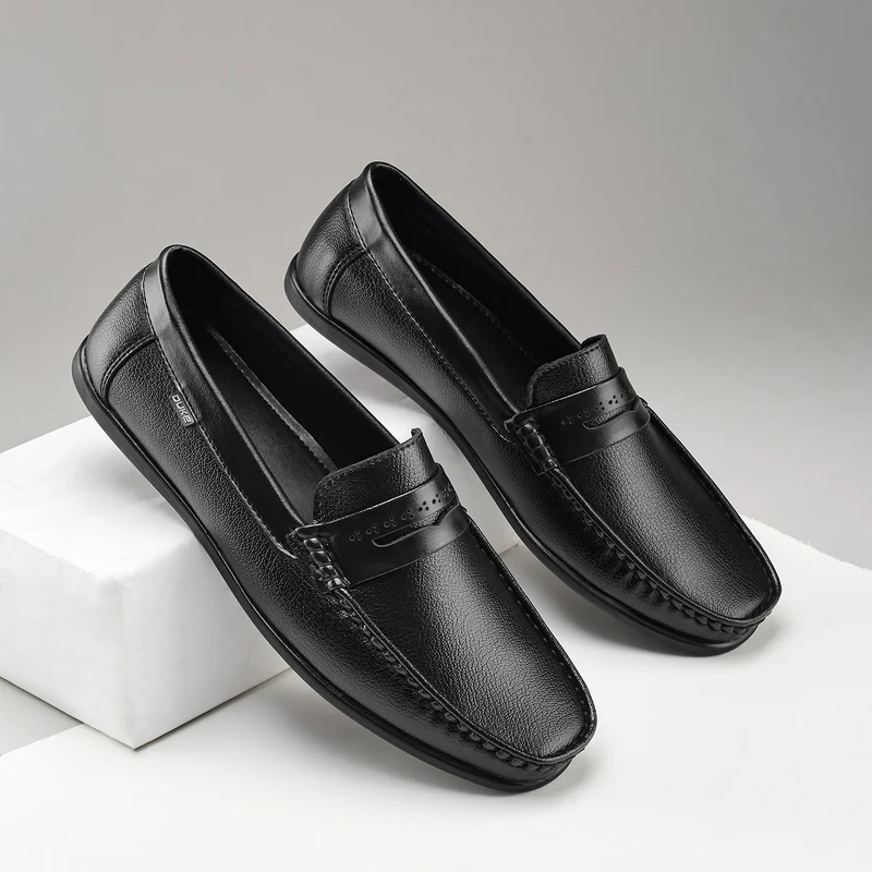 Duke Men Casual Loafers (FWD4065) Black / UK 11 / Solid