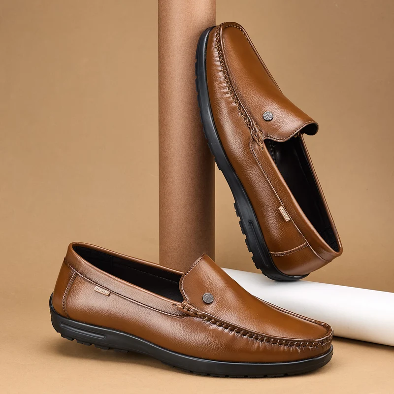 Duke Men Casual Loafers (FWD4066) Tan / UK 11 / Solid Contrast