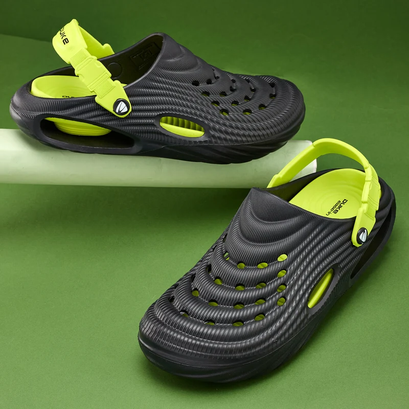 Duke Mens Clogs (CL6267) Black/Neon / UK 10 / Textured