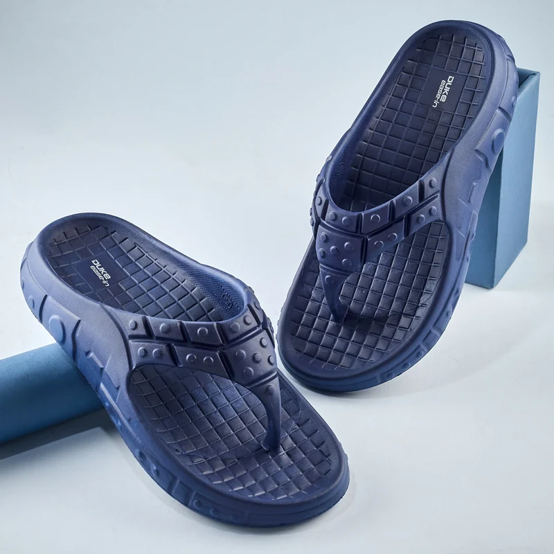 Duke Mens Flip Flops (FWC6222) Navy / UK 7 / Textured