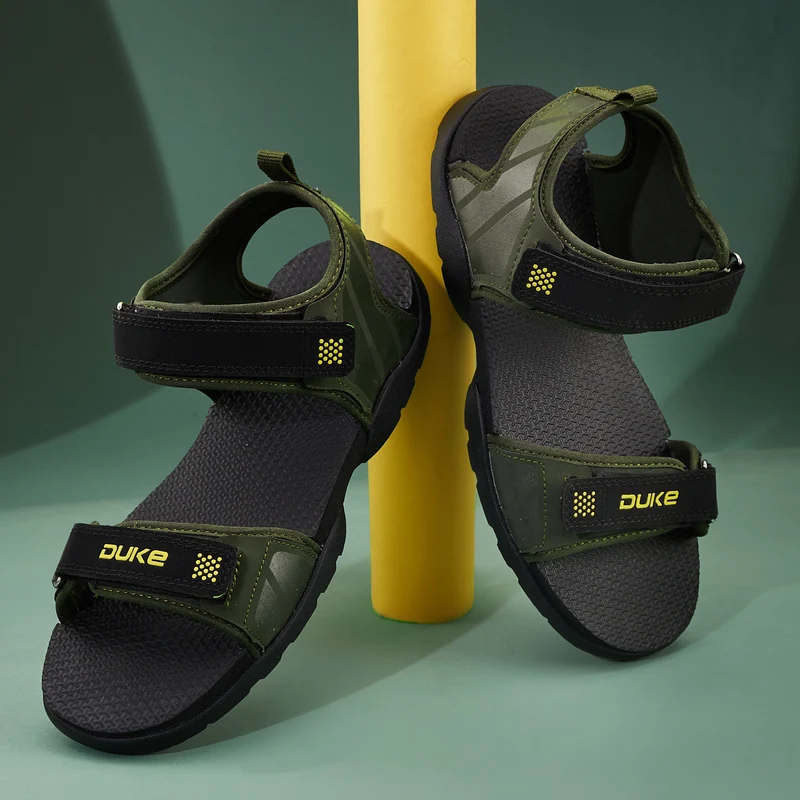 Men Comfort Spots Sandals (FWF3072) D.Olive / UK 6 / Colorblocked
