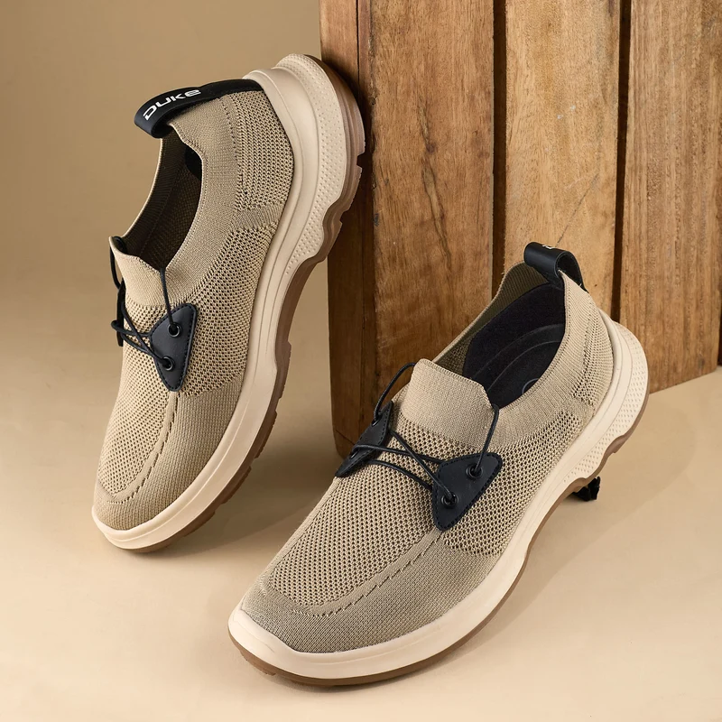 Duke Mens Sports Shoes (FWOL2219) Beige / UK 9 / Woven Design