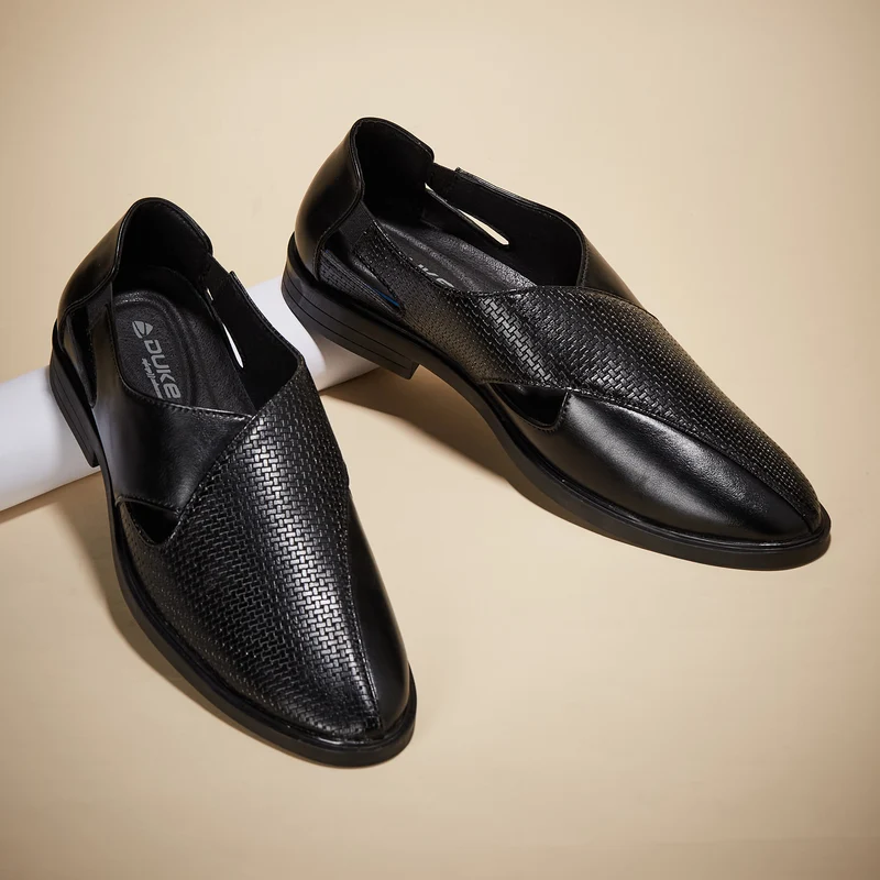 Duke Mens Shoe-Style Sandals (FWD3340) Black / UK 10 / Textured