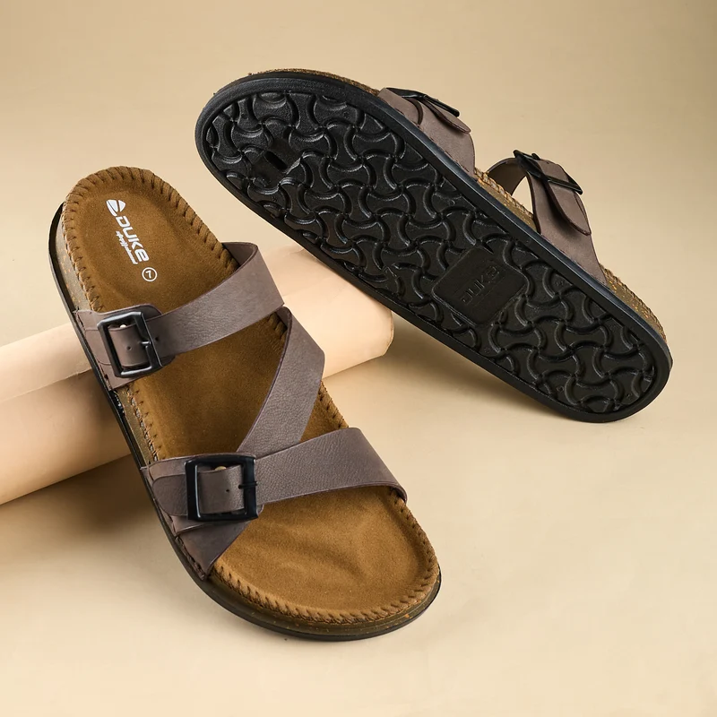Duke Mens Comfort Sandals (FWD3342) Brown / UK 9 / Solid Contrast