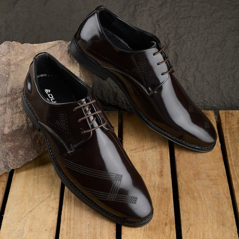 Duke Mens Formal Shoes (FWD5082) Brown / UK 10 / Textured
