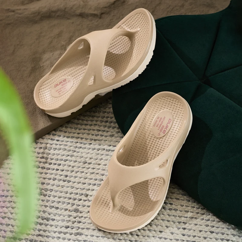 Duke Womens Flip Flops (XFW0371) Coffee/Beige / UK 6 / Solid Contrast