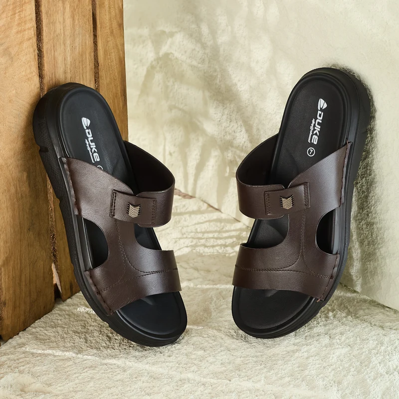 Duke Mens Comfort Sandals (FWD3345) Brown / UK 9 / Solid Contrast