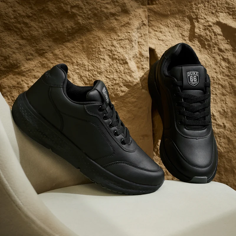Duke Men Sports Shoes (FWOL2228) Black / UK 10 / Solid