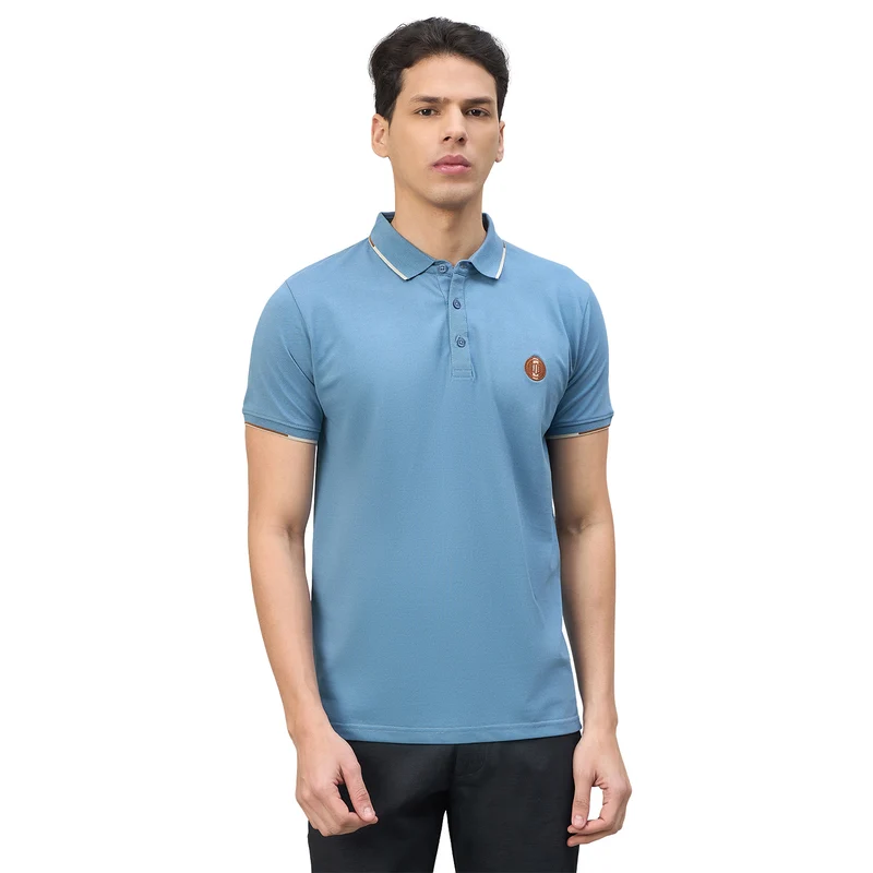 Duke Urban Men Solid Half Sleeve Slim fit Polo Tshirt (LF7554) Air Force / S / Solid