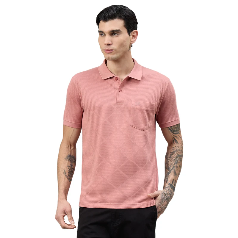 Duke Urban Men Polo Neck Half Sleeve Regular T-Shirt (LF7559) Mineral / XL / Solid
