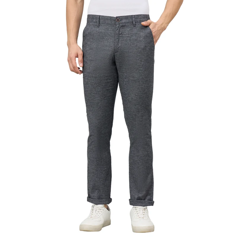 Duke Men Flatfront Narrow fit Casual Chinos Trouser (SDT4653) Black / 38 / Solid