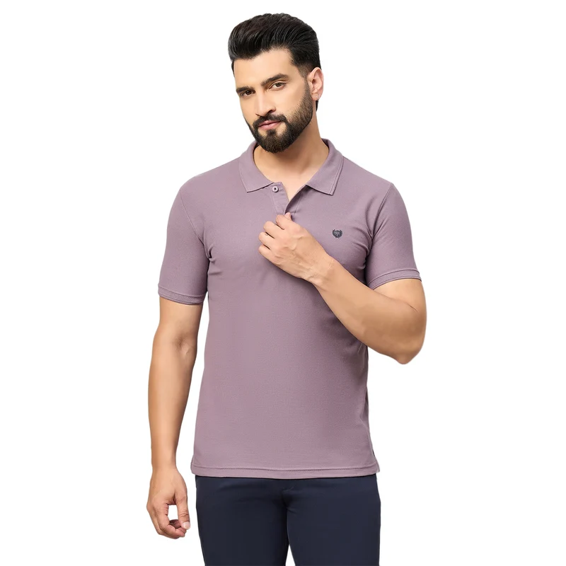 Duke Urban Men Half Sleeve Cotton Polo Tshirt (SD65) 3XL / Dusty Mauve / Solid