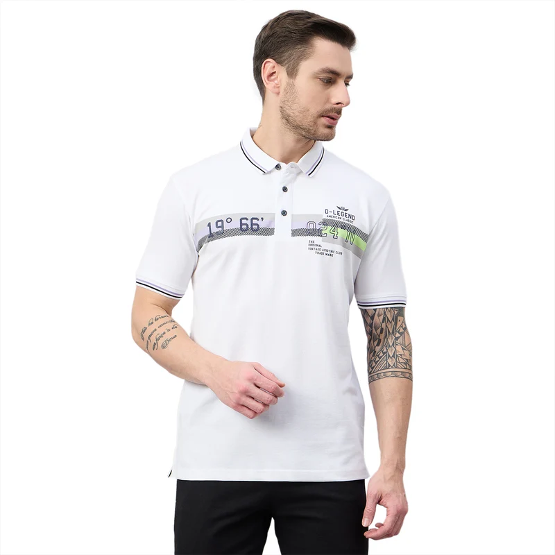 Duke Urban Men Half Sleeve Cotton Polo Tshirt (ON3169) White / L / Solid