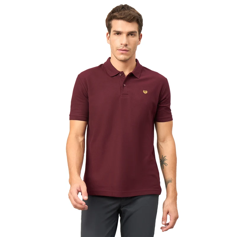 Duke Urban Men Half Sleeve Cotton Polo Tshirt (SD65) 4XL / Wine / Solid