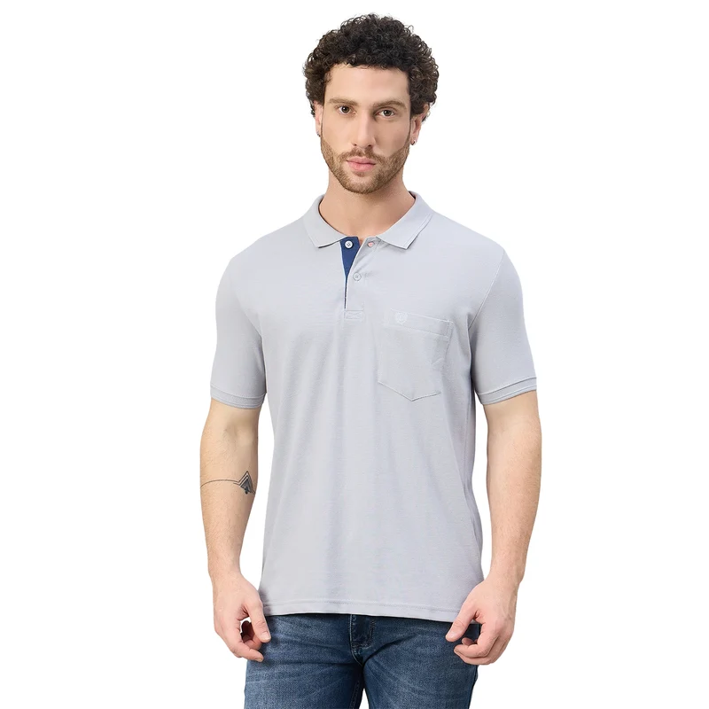 Duke Urban Men Smart Fit Solid Polo Tshirt (ONSD39) (More Colors) Silver / XL / Solid